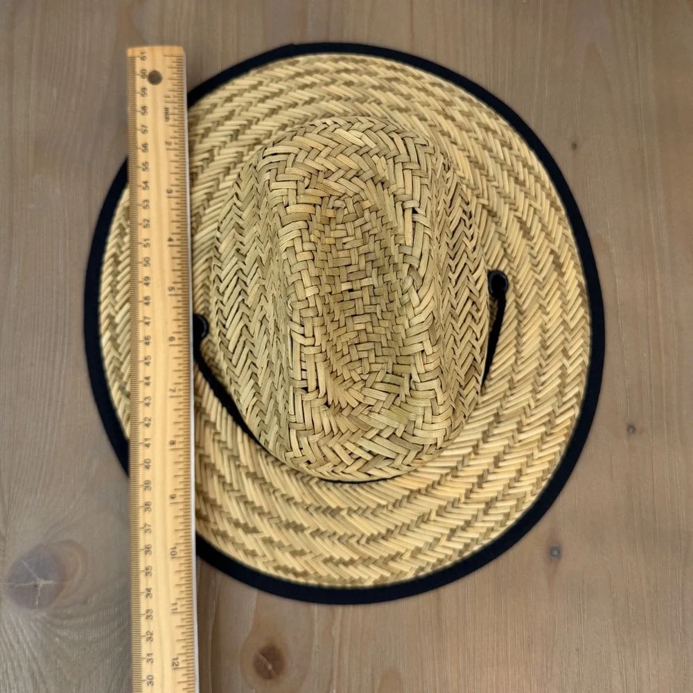 Binky Bro Straw Sun Protection Straw Hat Adjustable Strap Infant Pineapple Logo